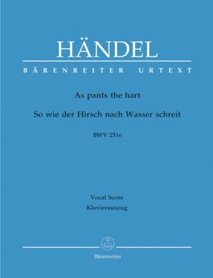 As Pants The Hart (HWV 251e) (Vocal Score) Mixed Voices Choir Music Handel Baere