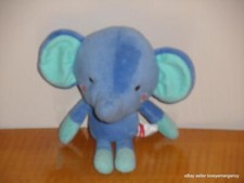 2016 Fisher Price Snugamonkey Elephant 7" Plush Blue Aqua Stuffed Toy