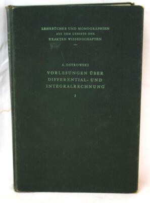 1945 Lectures On Differential And Integral Calculus I A. Ostrowski In German HC