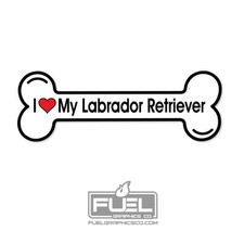 I Love My Labrador Retriever Dog Bone Premium Decal - 6" Car, Truck, SUV, Home