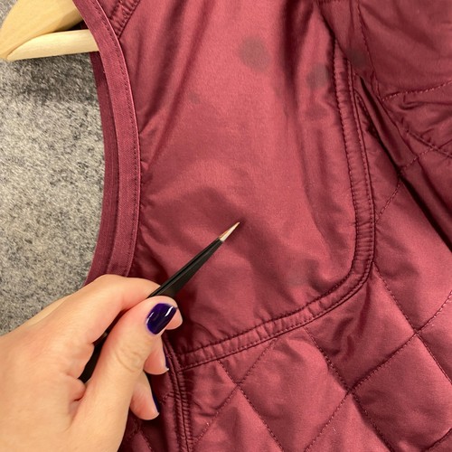 Gilet Eddie Bauer donna TM alto rosso trapuntato collo alto zip intera senza maniche casual - Foto 9 di 11