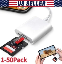 TF/SD Card Adapter Camera Reader for iPad iPhone6 7 8 Plus 13 14 15 Pro X Xs Lot