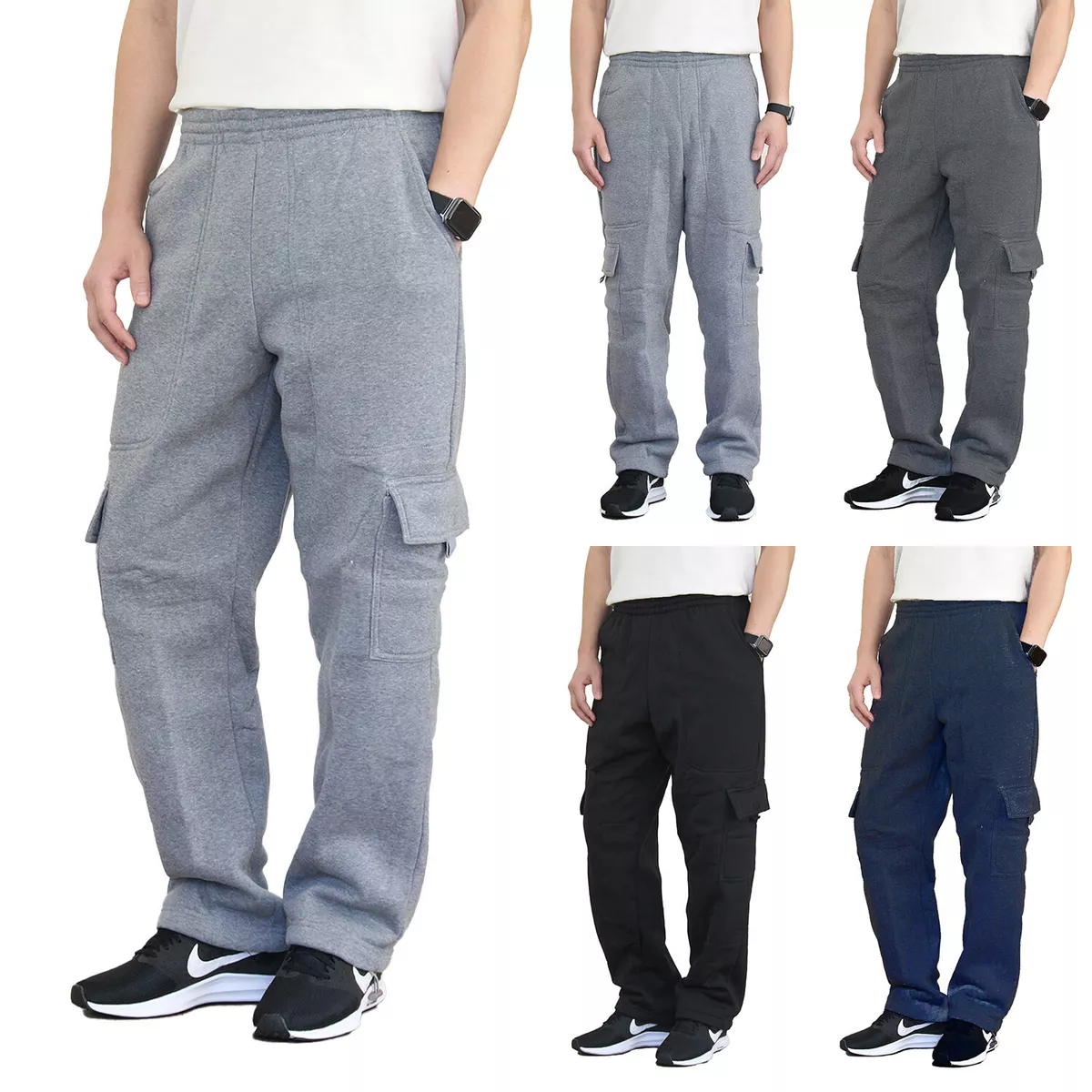 Oscar Men's Heavy Weight Fleece Cargo Sweatpants (S-5XL)