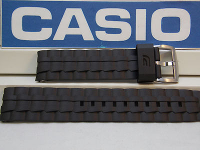 Casio Watch Band EF-550 20mm Black Resin Edifice Watchband.Two-Piece Strap