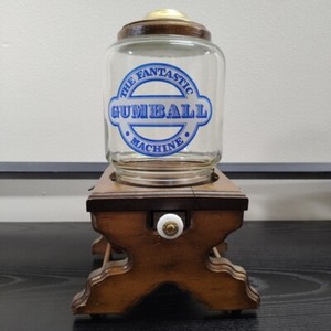 The Fantastic Gumball Machine Vintage Candy Dispenser Glass And Wood Rare