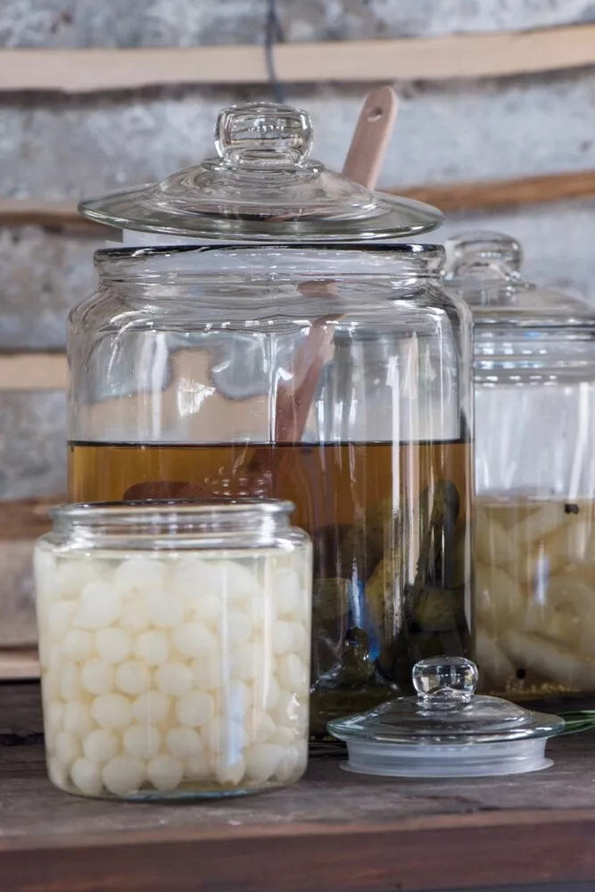 Large Decorative Glass Jar With Lid for Cookie Sweet Kitchen