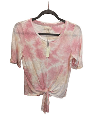 NWT Cupio Blush Front Knot Tie Dye Top Pink/Combo Women's Size Medium