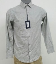 Hart Schaffner Marx Grey Designed Cotton Button Up L/S Men's Shirt S NWT 98.50