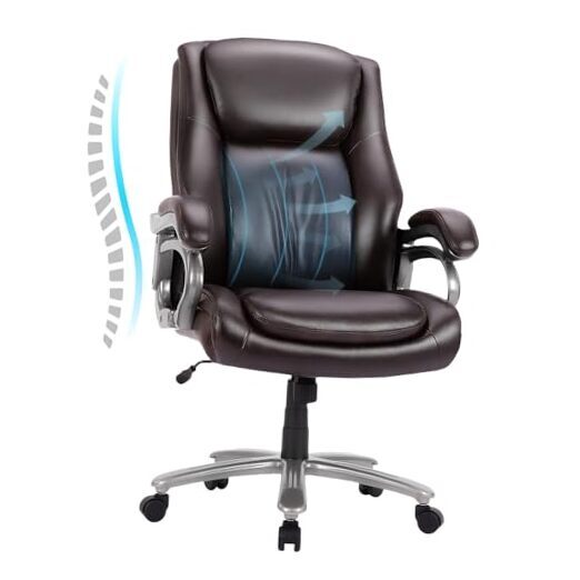 Big and Tall Heavy Duty Executive Office Chair 400lb Capacity Brown Model 5103  