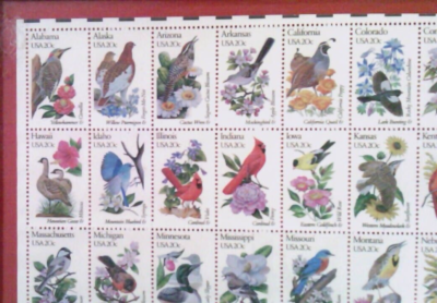 US STAMPS~State BIRDS & FLOWERS~22¢~ COMPLETE SHEET OF 50~Not in