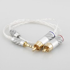 8Core Y Splitter 2 RCA HiFi Audio AUX Cable for Amplifiers Home Theater Cable