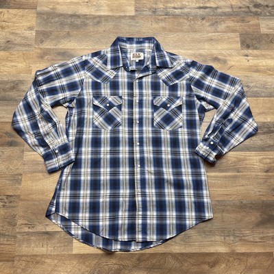 Long Sleeve Western Cowboy Rodeo Plaid 