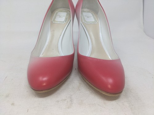 Christian Dior Pink Fade Leather Pump Heels Sz 7.5 US 37.5 IT (Z98) - Picture 6 of 9