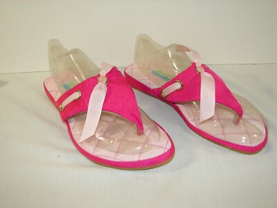 Amy by Amy Gladstone Hot Pink Thong Flipflop Fabric Slippers~ Size 7M ~ New