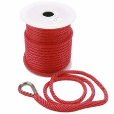 NovelBee 3/8 Inch 100 Feet Premium Solid Braid MFP Anchor Rope with Thimble