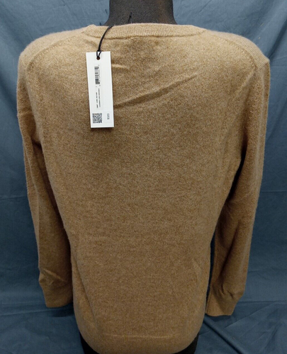 White + Warren camel meliert klassischer Casemere Core Rundhalsausschnitt Pullover neu mit Etikett! - Bild 2 von 7