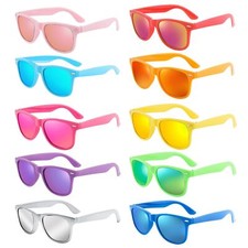 Pibupibu 10/20 Pack Wholesale Neon Party Sunglasses Bulk, Retro 80s 90s Mirro...