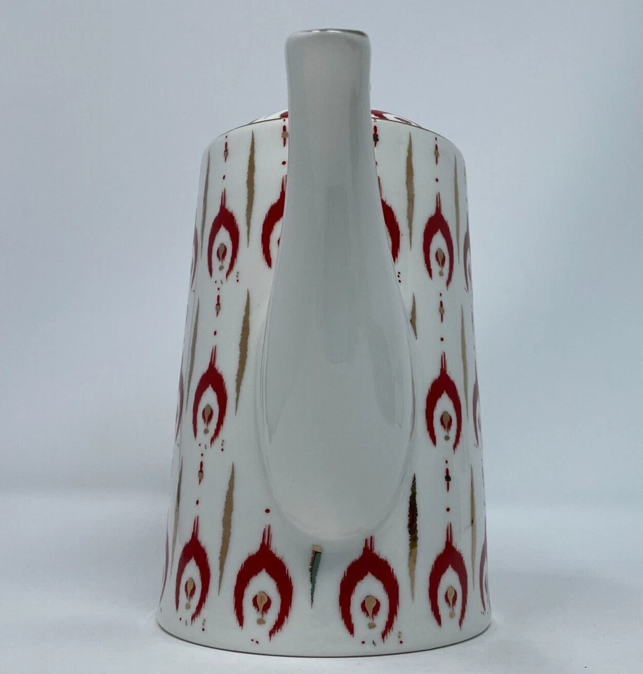 Grace's Blanco Rojo con Borde Metálico Dorado Porcelana 7 Tazas 8 Pulgadas Café/Tetera Foto 4 de 4