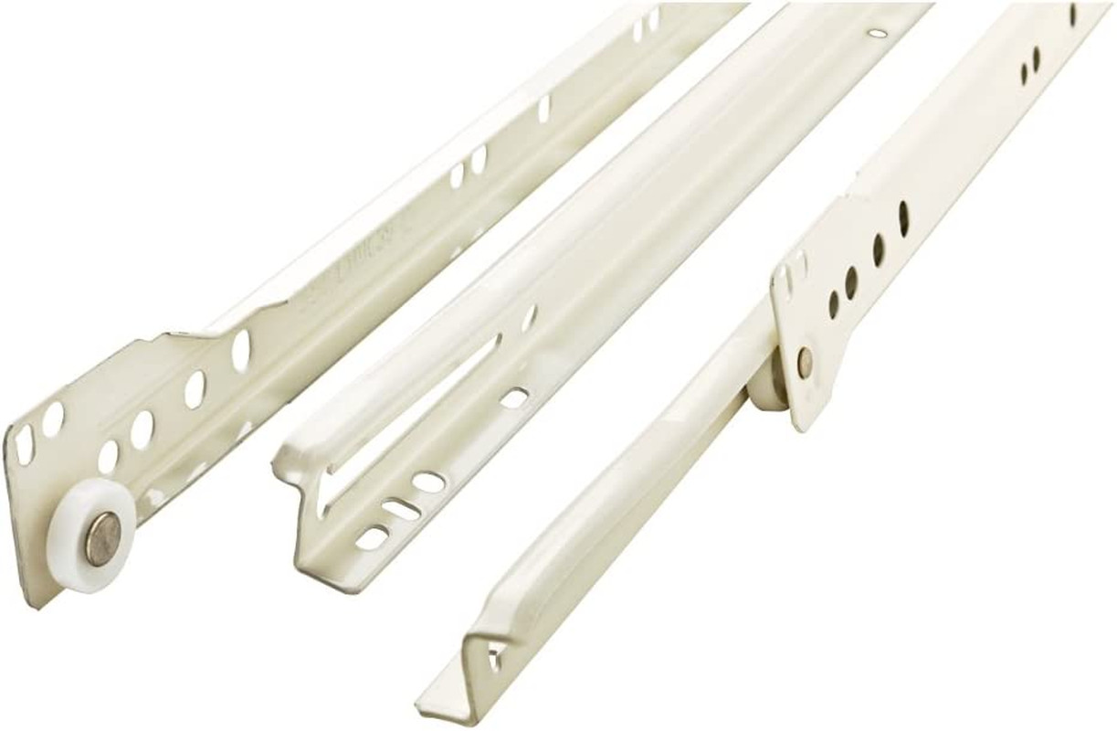 D68814C-W-TX 14 Inch Bottom Mount Drawer Slide White Under Mount Epoxy Durable