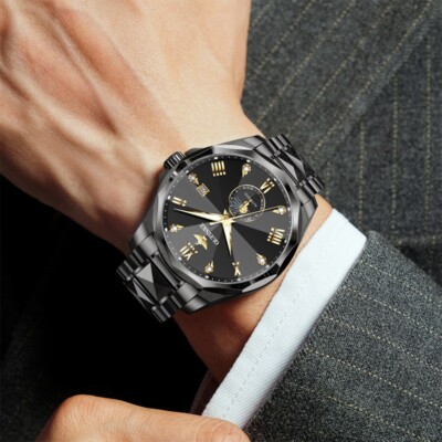 Oupinke 3312 Tungsten Steel Luxury Sapphire Automatic Calendar Luminous Watch