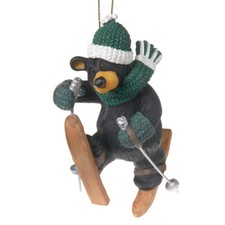 Black Bear Christmas Ornament "Tumble Skiier" by Jeff Fleming Bearfoots Skiing