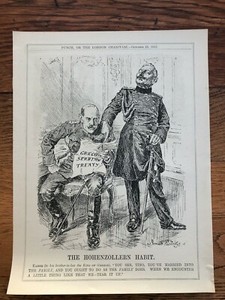 1915 cartoon print  " kaiser to his brother in law the king of greece "