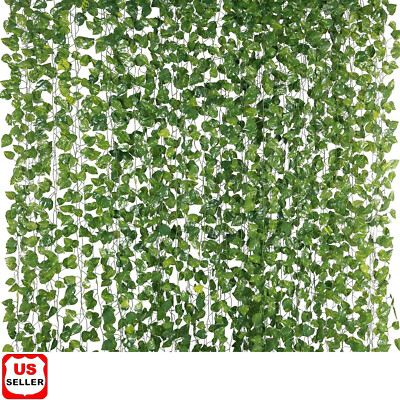 #ad 12 PCS Artificial Ivy Leaf Plants Fake Hanging Garland Plants Vine Home DecorOpe $11.88
