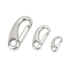 Marine Heavy Duty Egg Shape Spring Snap Hook Clip Carabiner 304 Stainless Steel