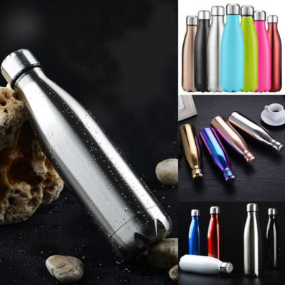 Stainless Steel Vacuum Insulated Water Bottle Double Wall Warm Hot/Cold 4Size