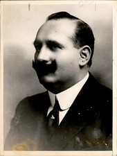 LG78 Original Photo KING FUAD Egyptian Leader Ruler Regal Portrait Mustache