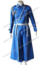 FullMetal Alchemist Roy Cosplay Costume Uniform Jacket Pants Skirt Outfit Blue