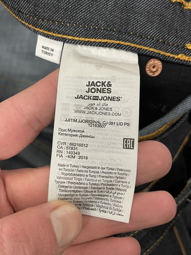 Jack & Jones Jeans Mens 40x32 Skinny Leg Black Denim Pants Slim Fit Stretch N89 - Picture 7 of 12