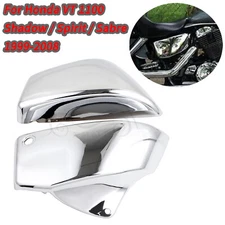 ABS Chrome Battery Side Cover For Honda Shadow/Spirit/Sabre VT 1100 1999-2008 US