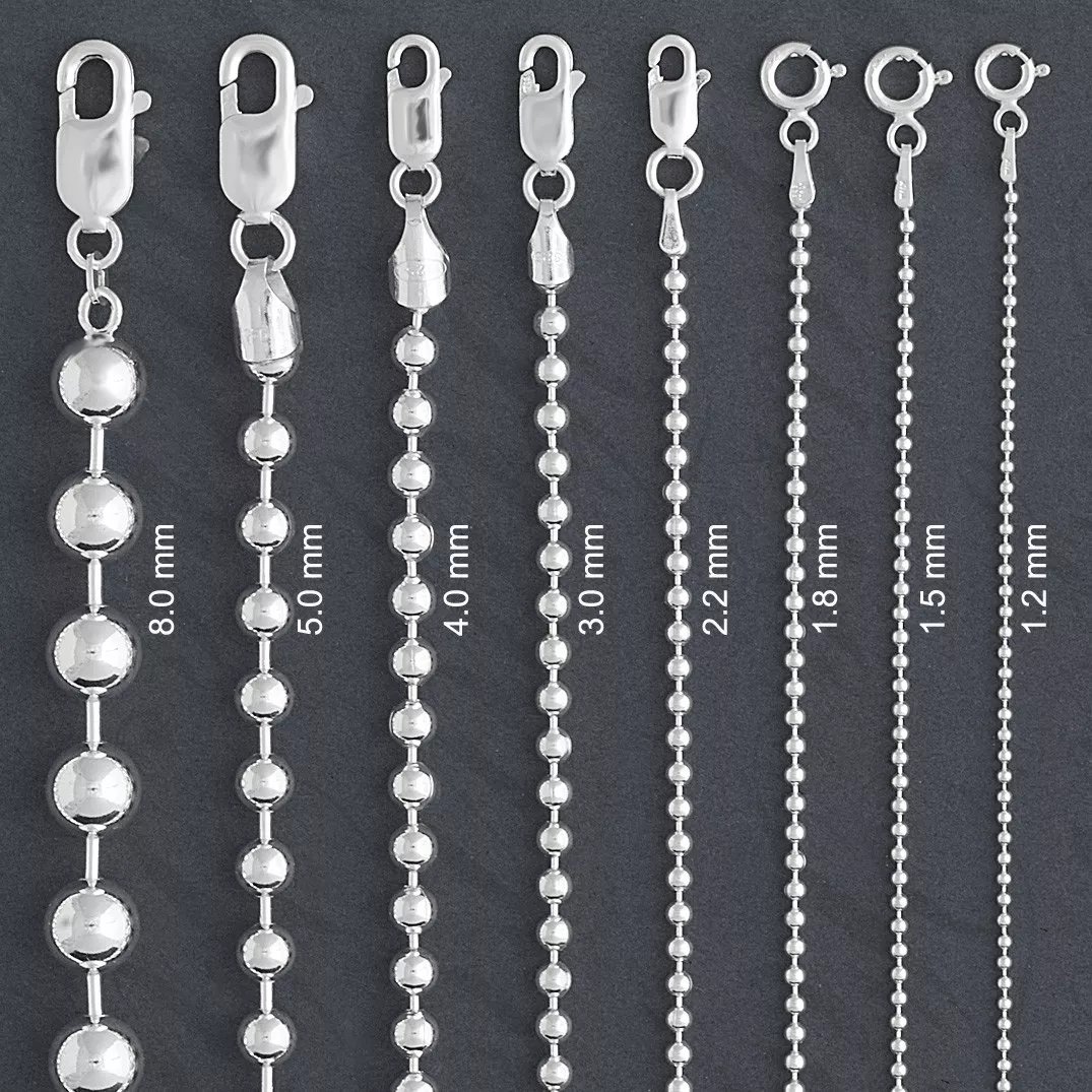 Silver bead sales necklace