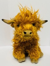 Living Nature Brown Fluffy 10" Highland Cow Farm Animal Stuffed Plush AN341