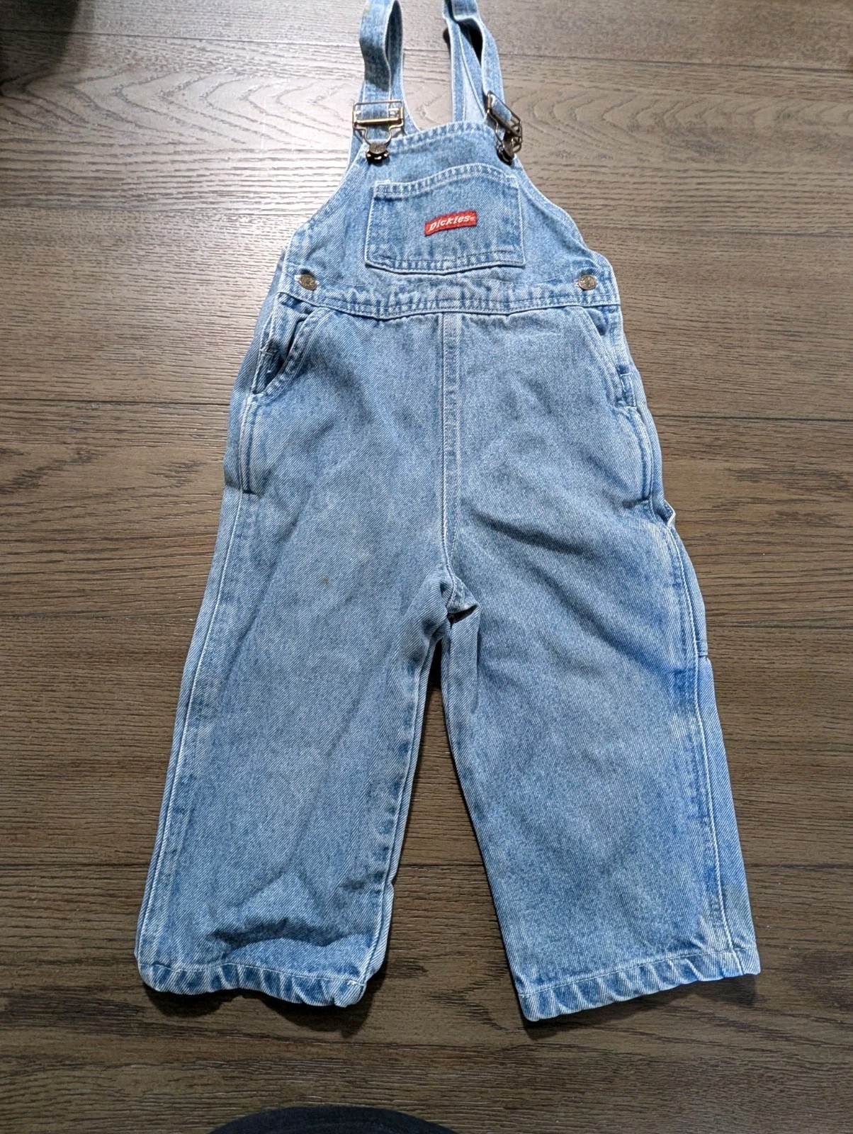 Vintage Dickies Denim Overalls Youth Medium Carpenter Workwear Blue 90s 3t