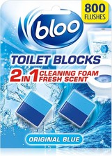 Image of Bloo Toilet Rim Blocks 2in1 Cleaning Foam Fresh Scent Clean+Fresh