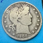 1908-O Barber Half Dollar – Better Date New Orleans Issue