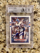 Steve Atwater 1989 Topps Traded Auto Broncos HOF Rookie Card Signed Beckett BAS. rookie card picture