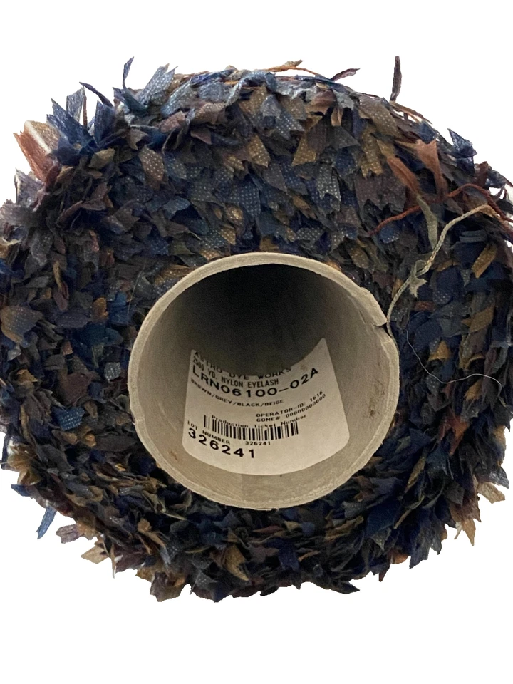 Astro Dye Works ~ Nylon Eyelash Yarn Cone ~ Brown Grey Black & Beige 1 lb 3.5 oz - Image 4 of 4