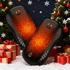 🔥 🔥 2X Rechargeable Hand Warmers Electric Hand Warmer 3 Heat Setting Xmas Gift