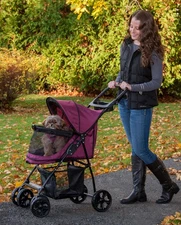 Pet Gear No-Zip Happy Trails Lite Pet Stroller for Cats/Dogs, Zipperless Entr...