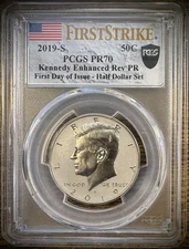 2019-S 50C Kennedy Enhanced REV PROOF PCGS PR70 FIRST STRIKE First Day Of Issue