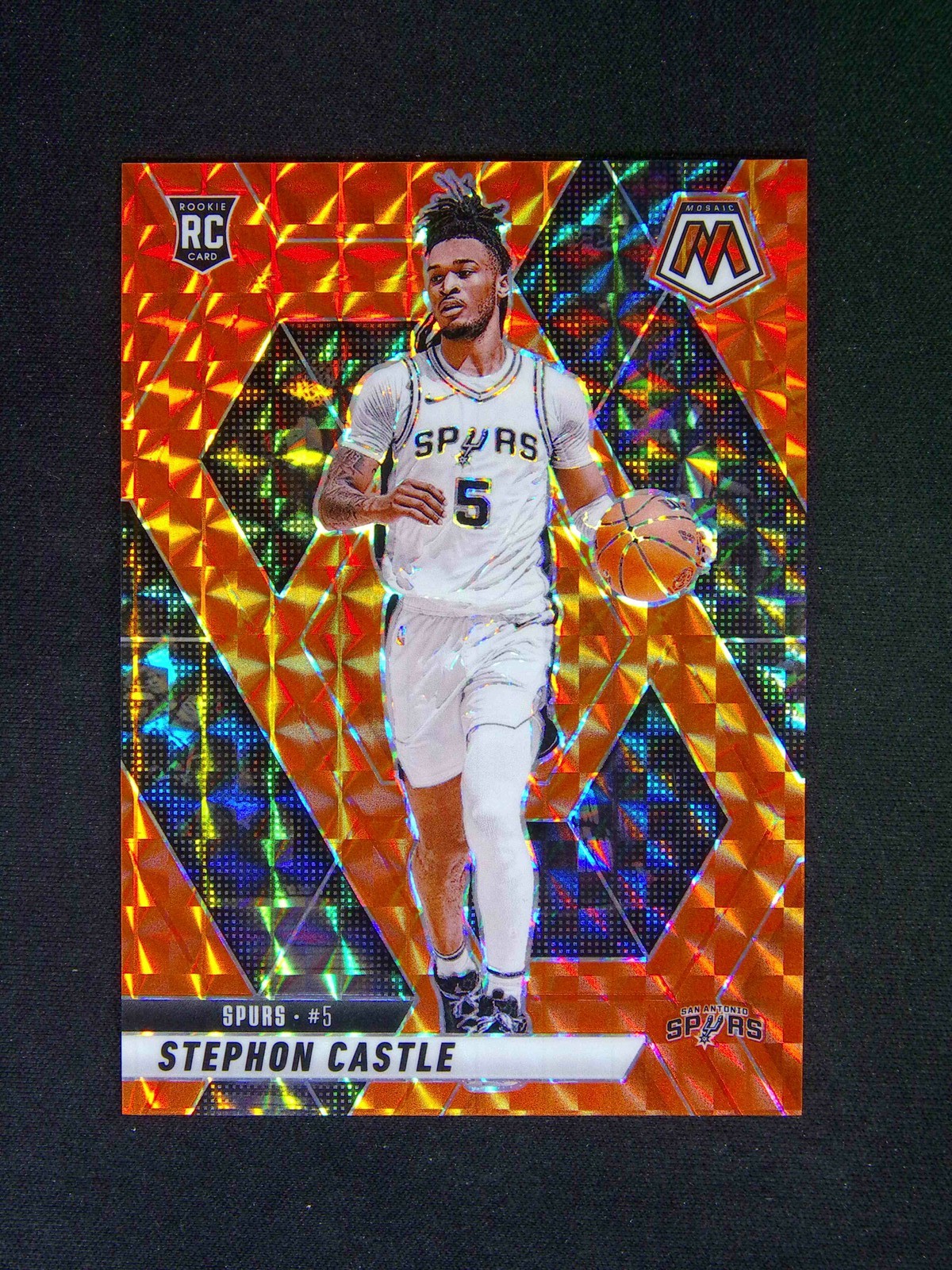 2024-25 Panini Mosaic Stephon Castle #236 RC Rookie Orange Mosaic /249