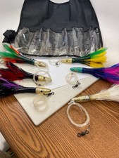 6" Rigged Salt water Feathers 6 Pieces Trolling Fishing Lures - 6 COLORS