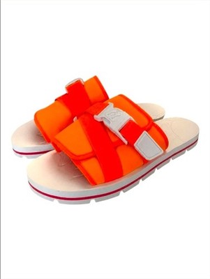 CHRISTIAN LOUBOUTIN | Neon Orange Slide Sandals in Size EU 44 / US 11 ~ NWOT