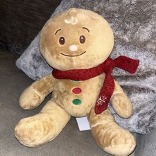 Christmas Gingerbread Man With Red Scarf Soft Toy Plush Keel Toys 8"