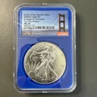 2020 S $1 American Silver Eagle NGC MS70 FDI Golden Gate Label Blue Core