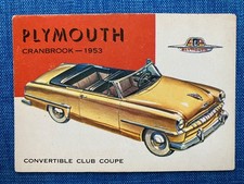 1954 Topps World On Wheels #79 Plymouth Cranbrook Convertible Club Coupe 1953