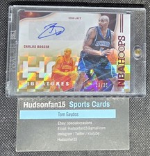 Carlos Boozer 2021-22 Panini Hoops Hot Signatures HSCBZ Red 23/25 Auto Utah Jazz